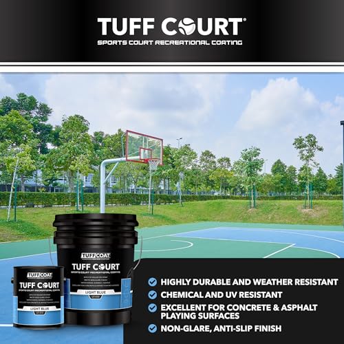 Image of Tuff Coat Tuff Court UT-412 5-Gl Blue Non-Skid Durable Sport Court Paint Coating for Pickleball, Tennis and Basketball Court