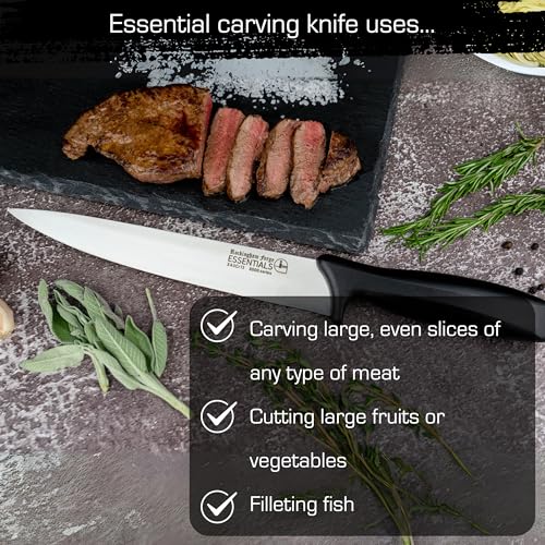 Rockingham Forge Range 20cm Carving Knife - Lightweight Sharp Stainless Steel Kitchen Knives with Black Handle - Image 6