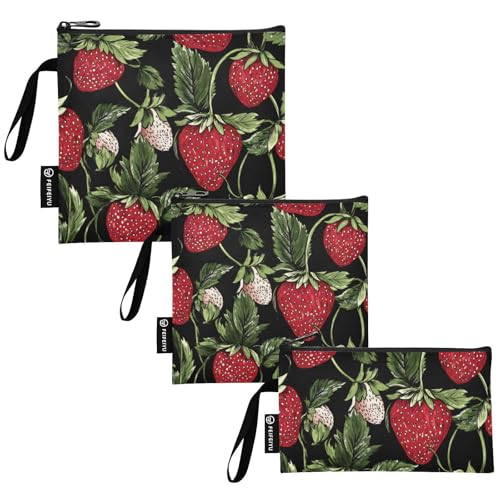 Bolsas reutilizables para snacks viaje 3 piezas rojo miniatura 1
