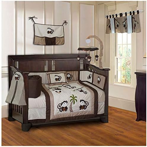 BabyFad Monkey 10 Piece Baby Crib Bedding Set