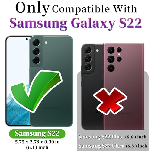Coque Galaxy S22 transparente avec cordon violet bleu et protection écran - 2