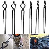 Beginner blacksmith tongs Blacksmith Forge Tong Tools Set Includes 1/4 Flat Jaw, Pick Up, Scroll,...