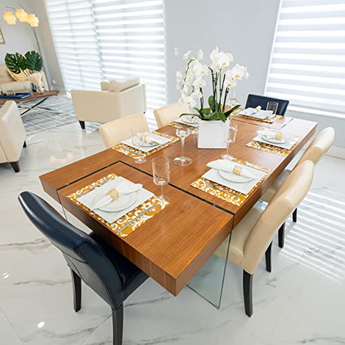 Paper Placemats Disposable Gold Damask - Square Pattern Party Placemats 30 Sheets Per Pad Made In Usa #TOP4