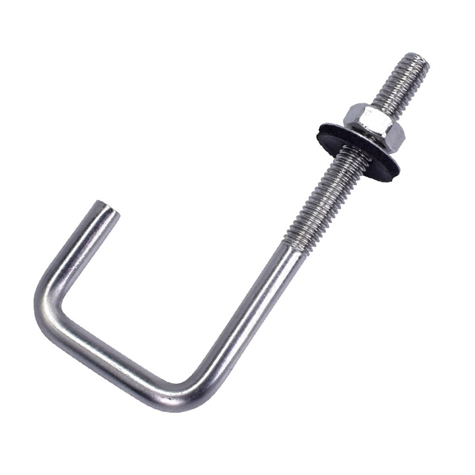 samogwintującym w kształcie litery L, 304 Stainless Steel M5 M6 L Hooks Screws Bolts Nuts Washers Set Silver Pack Of 4(Round M6x50x100 4Sets)