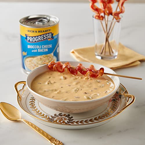 Image of Progresso Rich & Hearty Gluten Free Broccoli Cheese Soup With Bacon, 18 oz. (Pack of 12)