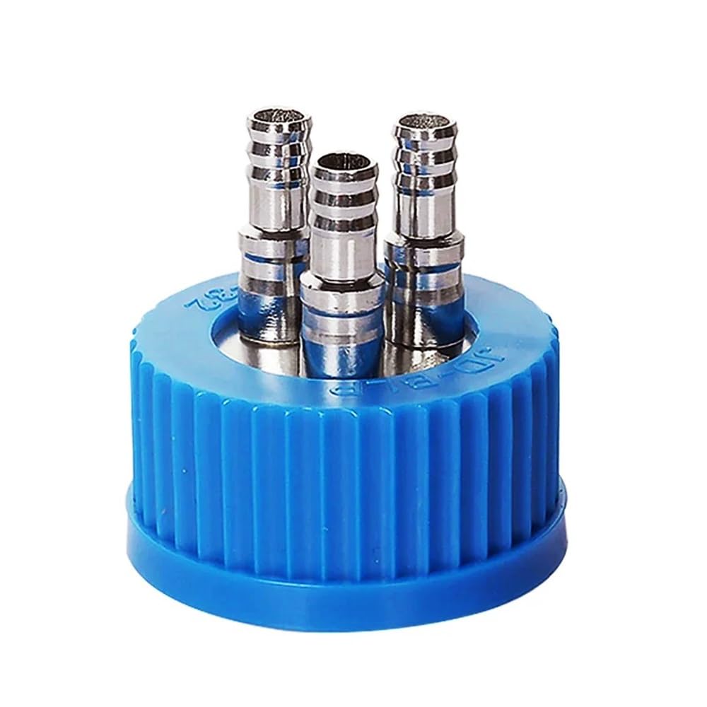 Tapa de repuesto GL45 acero inoxidable 2 orificios para botellas reactivos