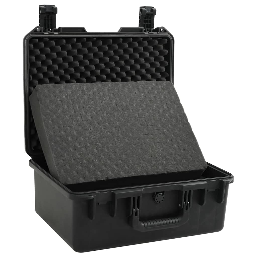 Hartschalenkoffer 19.3 x 15 x 9.1 Zoll, Transportkoffer mit Schaumstoffeinlage, stoßfester Schutzkoffer für Kamera und Elektronik, Schwarz