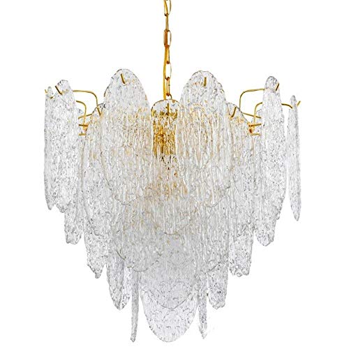 Lustre salon en verre transparent fini les pièces sombres et sans style