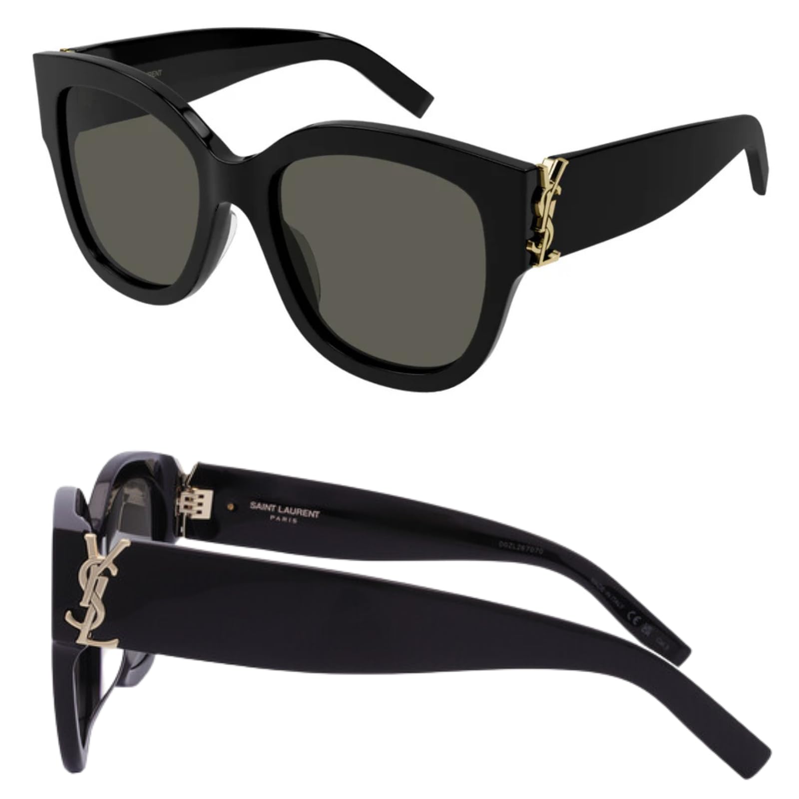 SAINT LAURENT SL M95/F Square Shape Sunglasses With Eyewear Kit Bundle - High Bridge Fit - Men's Designer Square Sunglasses