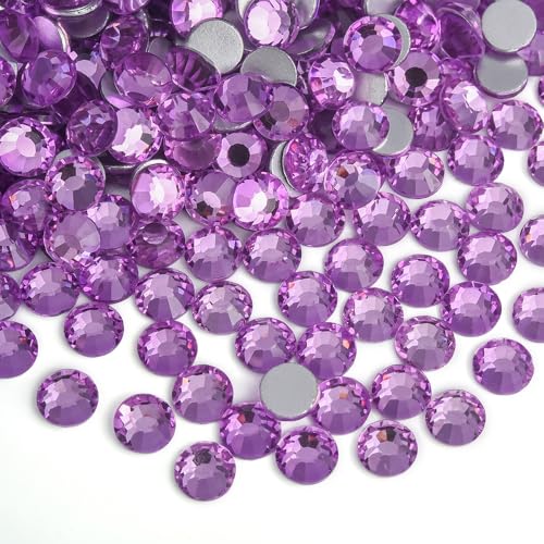 Image of 1440pcs Flat Back Crystal Rhinestones for Nail Art Crafts Bedazzling Kit Diamonds Set Clear Rhinestones for Clothes 0.14 inch 3.8mm SS16 Lavender