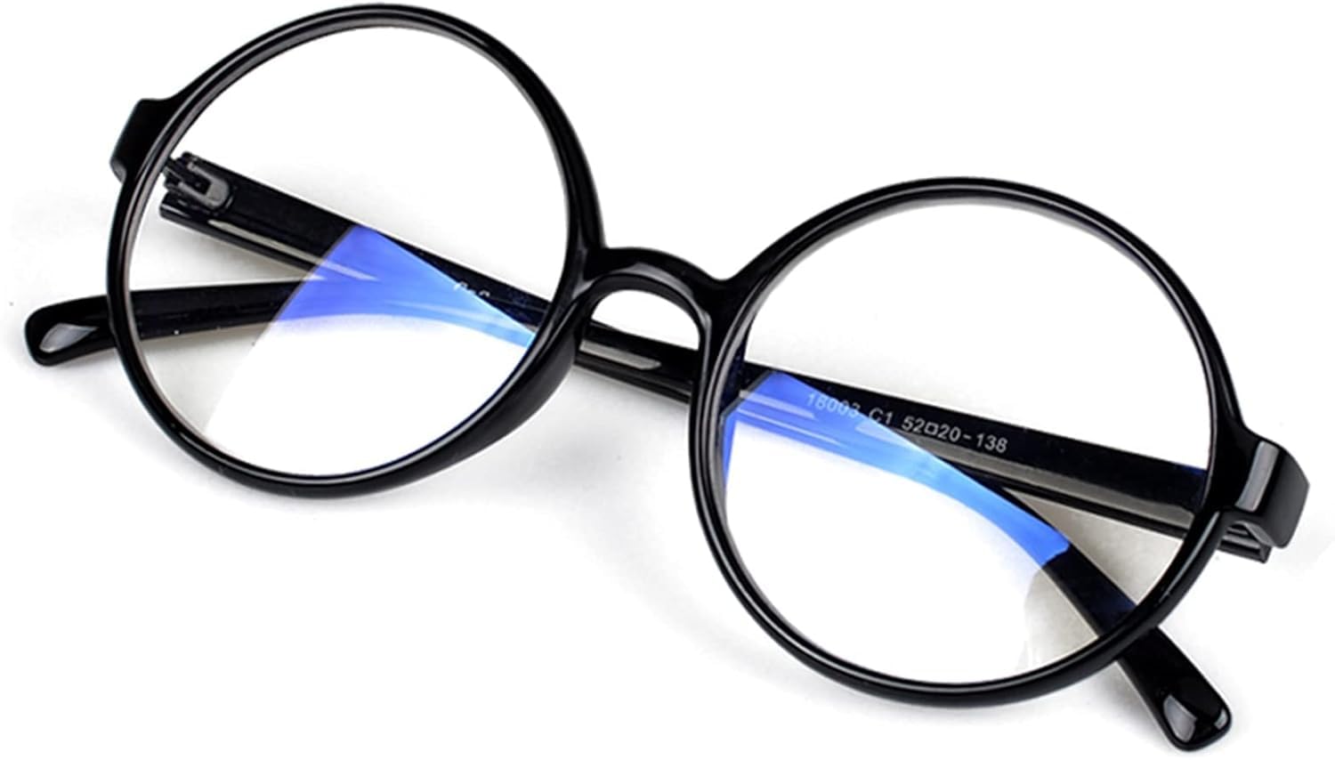 Occhiali da Lettura Vintage alla Moda per Uomo E Donna Tr90 con Montatura Rotonda E Cerniera A Molla, Black, 0.75x