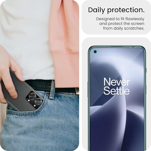 Image of ArmourPro Tempered Glass and Black Camera Lens Protector for OnePlus Nord 2T, Edge to Edge Screen Guard, Anti-Bubble, Scratch Resistant, HD Clear, Anti-Fingerprint, Installation Kit | Black