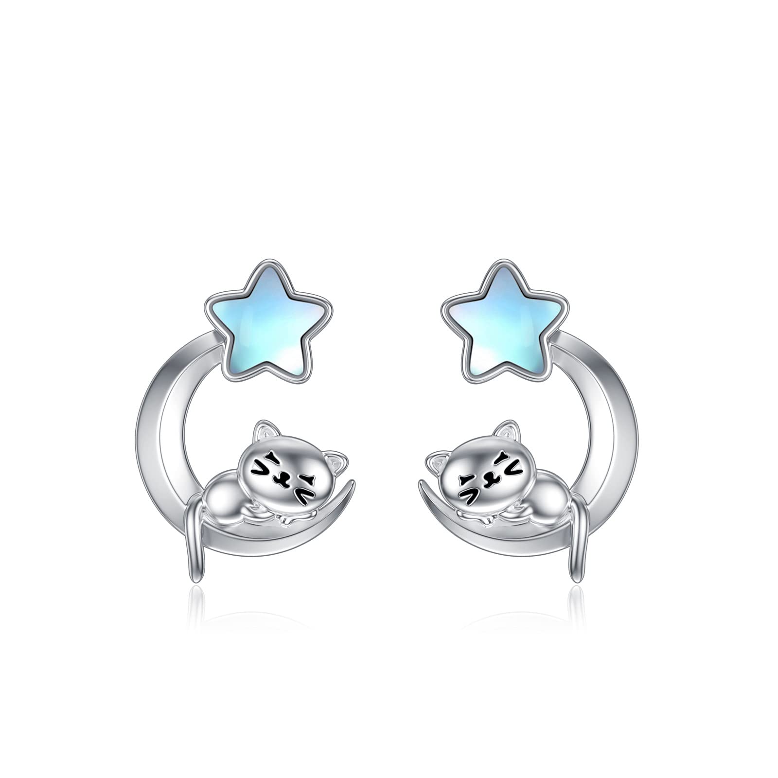 VONALA Orecchini a forma di animale, in argento Sterling 925, a forma di cucciolo di cane, farfalla, con fiore, coniglietto, elefante, funghi, per donne e ragazze