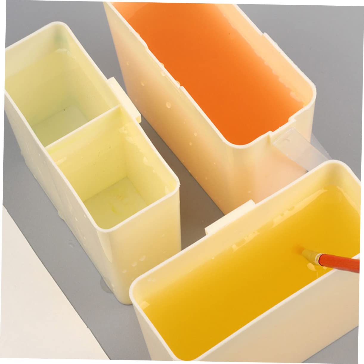 HOMSFOU Three One Plastic Brush Washer Detachable Paint Cleaning Bucket for Art Painting Durable and Portable Design for and Use