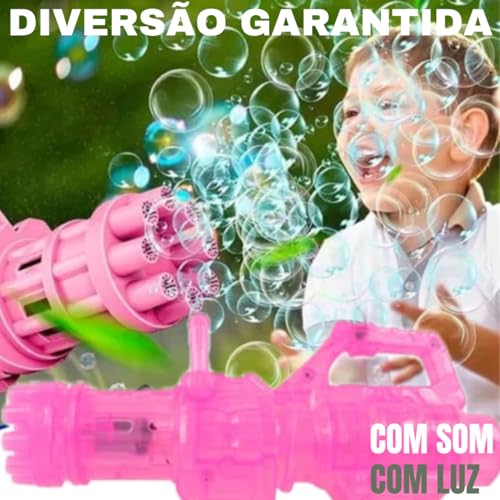 Arminha Bolha Sabão Lança Bolinha Sabao Brinquedo Infantil ARMA BAZUCA PISTOLA FAZER BOLHAS AUTOMATI
