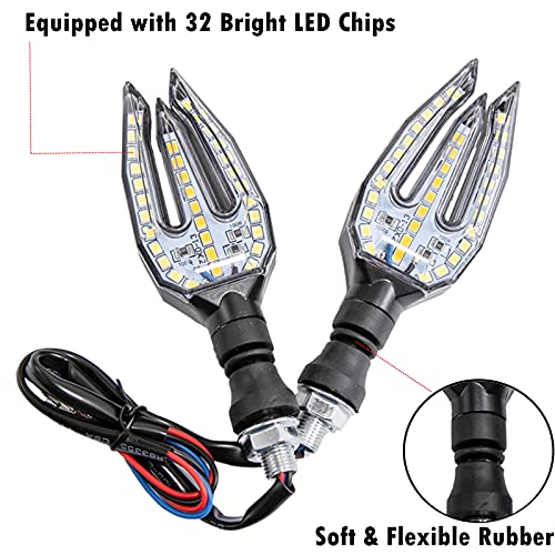 Duilu Motorcycle Turn Signal Lights Blinker Front Rear Lights Indicators Universal 12V Led Lamp For Motorbike Motorcycle Scooter Quad Cruiser - 2Pcs (Red Light) #TOP1