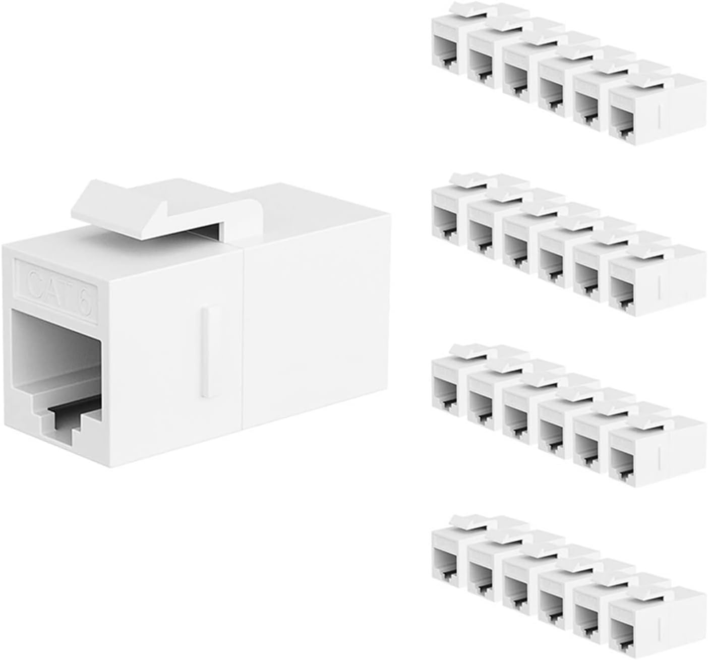 RJ45 CAT6 Female to Female Plug-in Coupler, UTP CAT6 Inline White(2PCS,White)