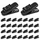 YUXIANLB 30 Stück Schwarze Kunststoff-Kabelclips für Kopfhörer 360° Drehbare Headset-Kabelhalter, Praktische Hemdclips gegen Kabelverwirrung Clip-Klemme für 5mm Flache Runde Kabel