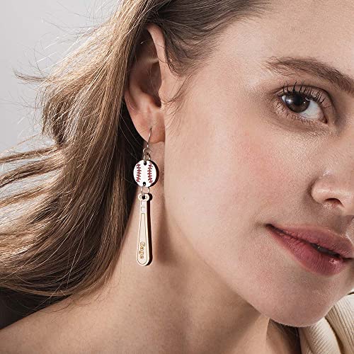 Custom Name Baseball Earrings For Women Personalized Softball Baseball Drop Dangle Earrings Jewelry For Girls Mom Sports Fans Players Women Baseball Earrings Jewelry Sports Ball Stud Earrings #TOP5