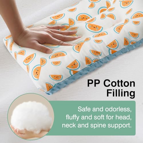 Image of 1Pc Toddler Pillow,Breathable and Skin-Friendly,Machine Washable,100% Cotton Cute Kids Pillows for Sleeping,Kids Sleeping Pillow for 2-6 Year Old,19X11inches