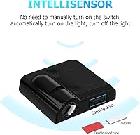 Vista 4 de 2 Piezas Luces de Puerta de Coche con Proyector de Logo, Luz LED Inalámbrica de Cortesía de Bienvenida Adhesiva para Puerta de Coche, Lámpara