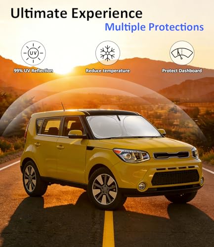 Image of Windshield Sun Shade Custom Fit for Kia Soul 2014-2019