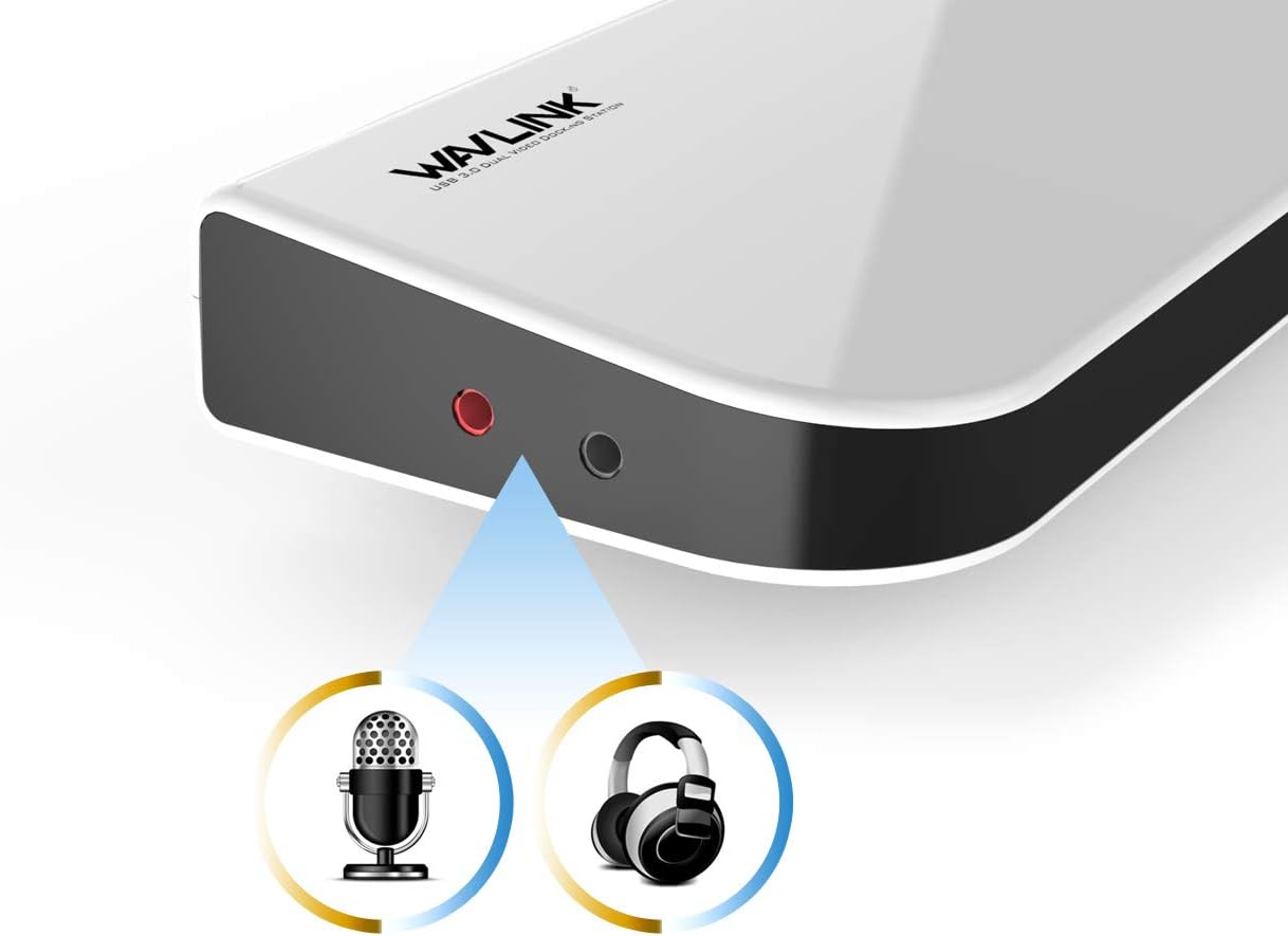 WAVLINK USB 3.0 Universal Laptop Docking Station Dual Video Outputs Support HDMI/DVI/VGA (6 USB Ports,Gigabit Ethernet,Audio): Electronics