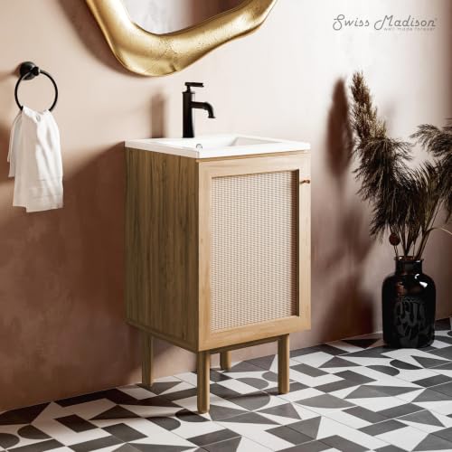 Image of Classe 18 inch Bathroom Vanity in Oak Bath Sink Cabinet Sink Included