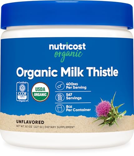 Nutricost Organic Milk Thistle (Silybum Marianum) 8 oz (Unflavored)