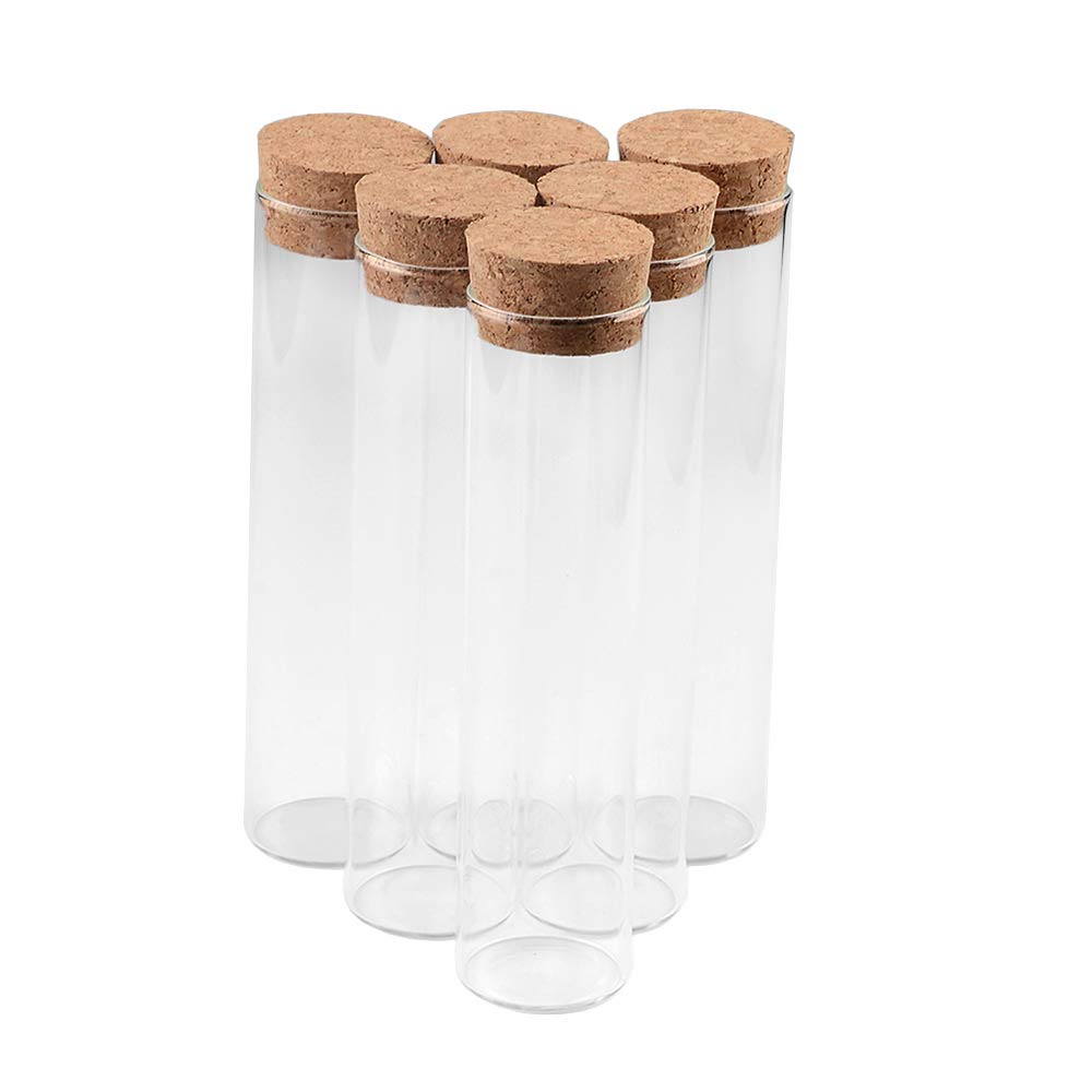 Amazon.co.jp: None 4个 透明なガラスの試験管瓶、コルクの栓を持って