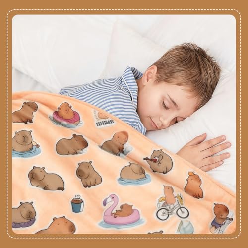 Couverture Capybara chaude pour soirées pyjama et camping
