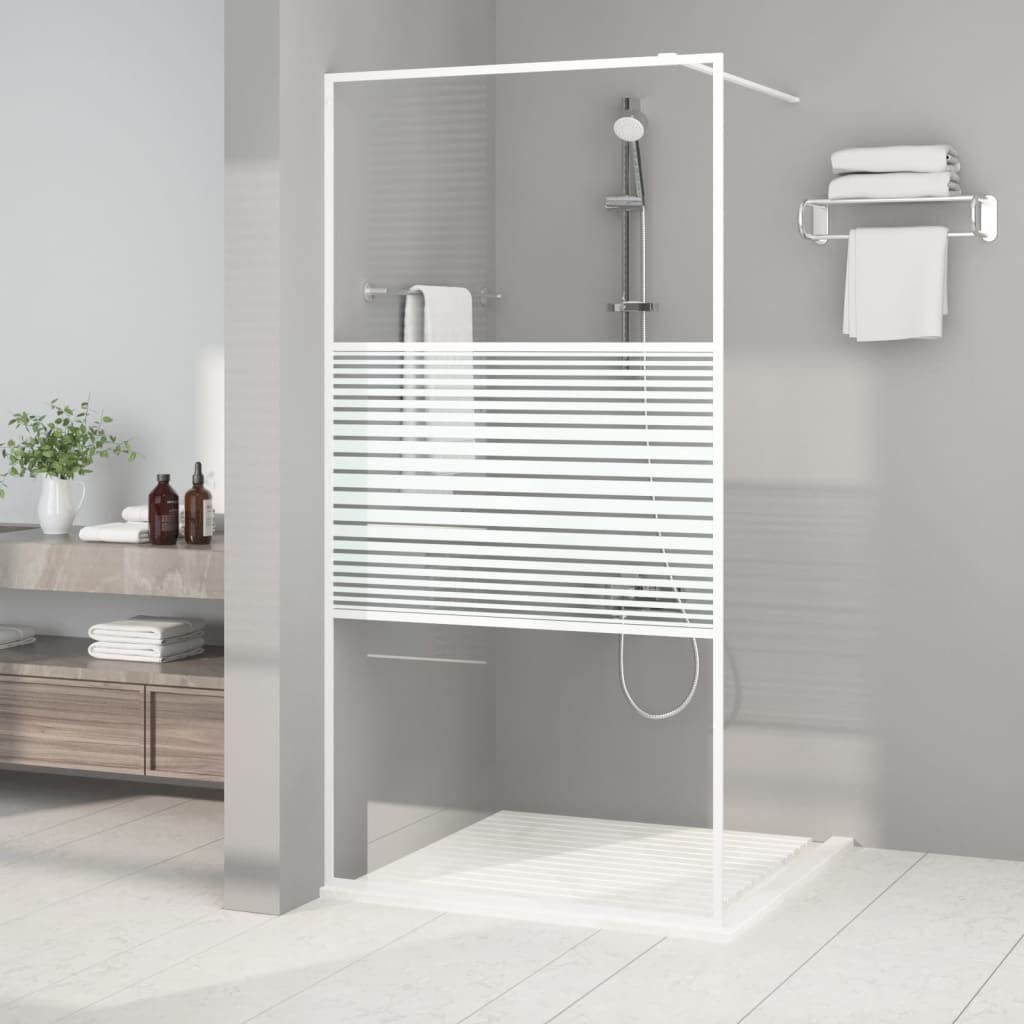 Parete Doccia Walk in Bianca 100x195 cm Vetro Trasparente ESG,Parete per Doccia Walk-in,Parete Doccia,Componenti Doccia,Pareti Doccia-152152