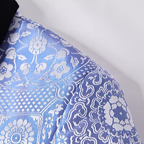 Men's Luxury Partten Printed Suit Shawl Lapel Blazer Pants Fashion Slim Fit Wedding Tux4