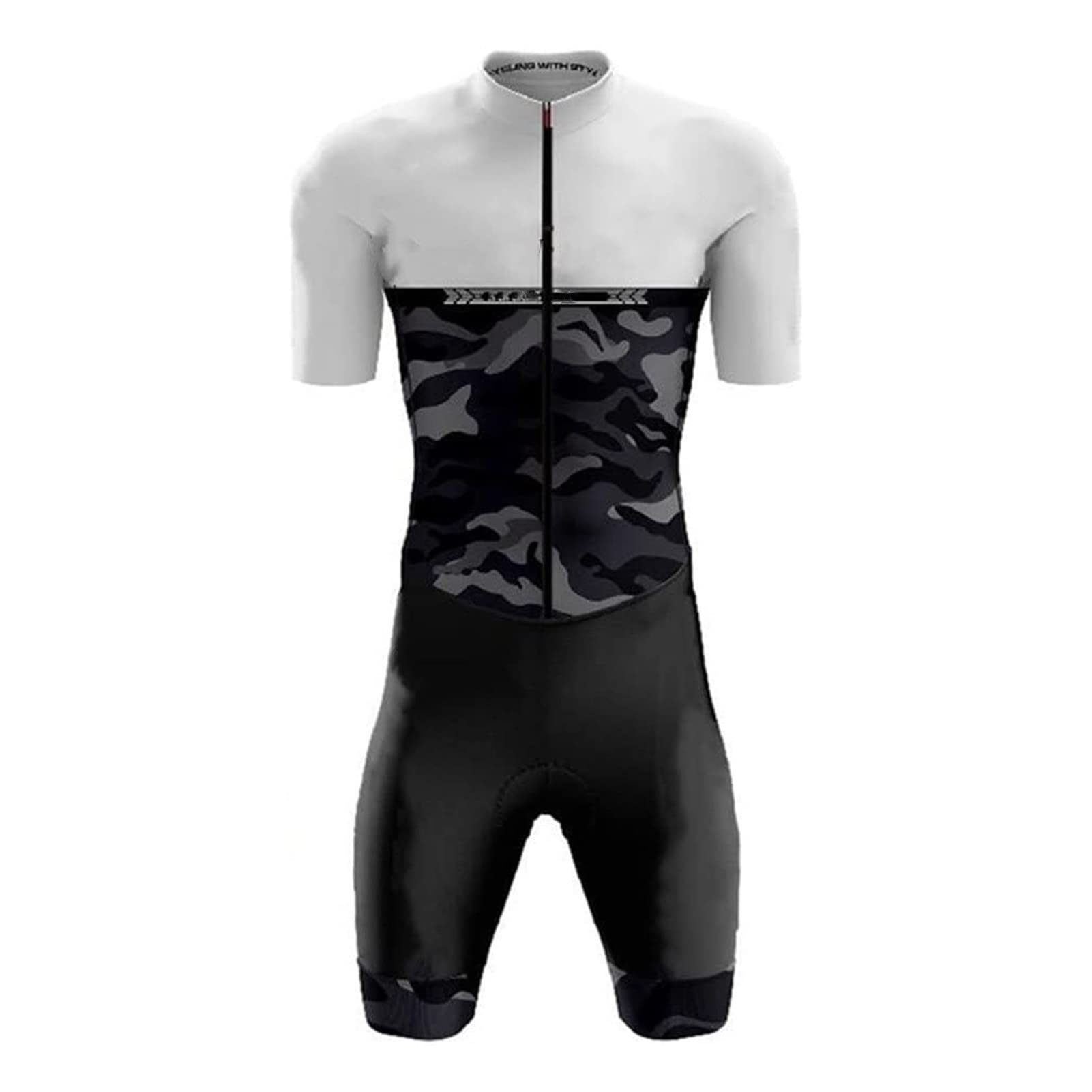 KAISUN Tuta da Triathlon a Maniche Corte da Uomo, MTB Body Trisuit Cycling Skinsuit with Gel Pad per Nuoto/Corsa/Ciclismo, Abbigliamento Ciclismo (Color : Typ-3, Size : 3XI)