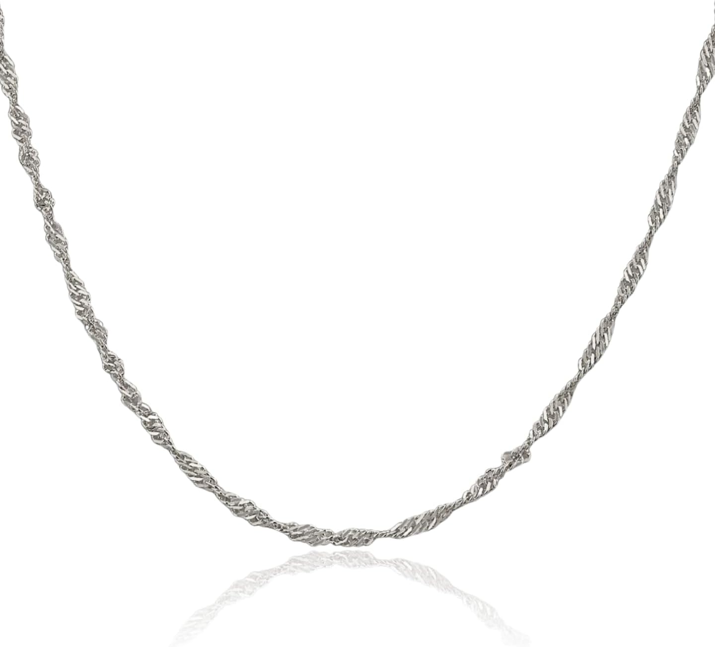 IceCarats 925 Sterling Silver 2.25mm Thin Singapore Chain Necklace Polished