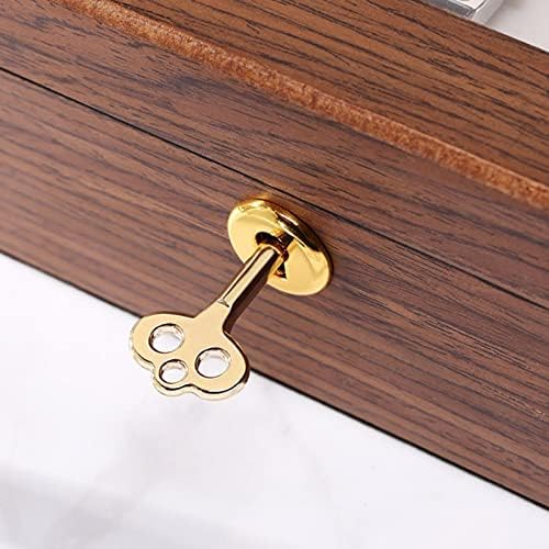perfk Walnut Wood 10 Slot Display Case, Brass Lock Jewelry Box Dresser Men Women Desktop Dustproof Organizer