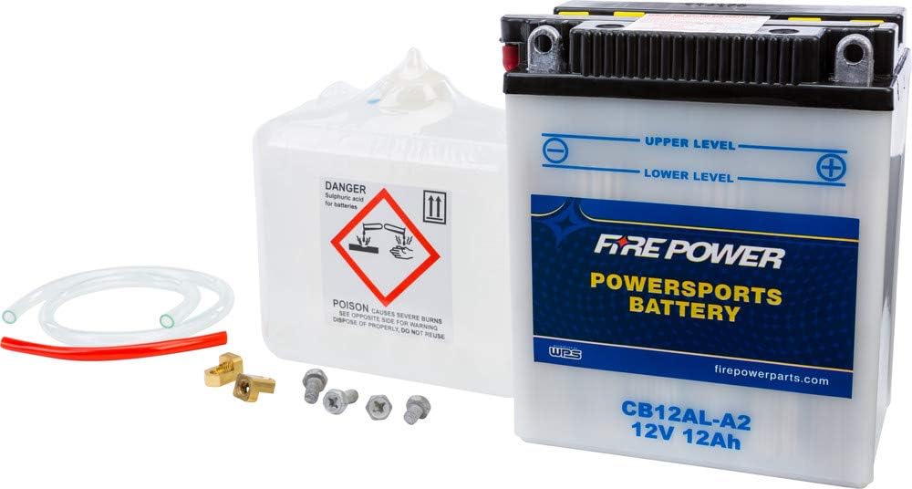 Fire Power Battery W/ACID CB12AL-A2 Compatible With Kawasaki EN500C Vulcan 500 Ltd 1996-2010