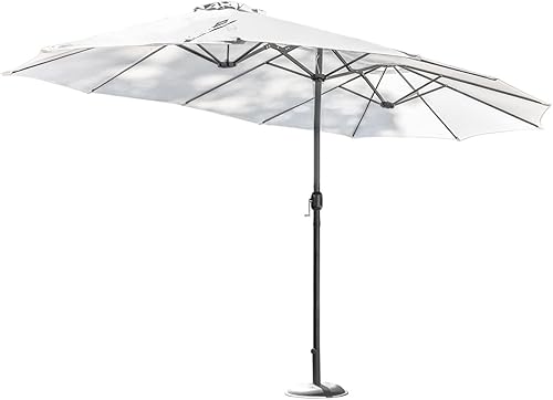 Harrier Parasoles de doble cara de 15 pies Toldo para patio trasero con cubierta de parasol opcional y pesas base de sombrilla Parasol blanco, Harrier Parasoles de doble cara de 15 pies Toldo para patio trasero con cubierta de parasol opcional y pesas base de sombrilla Parasol blanco,