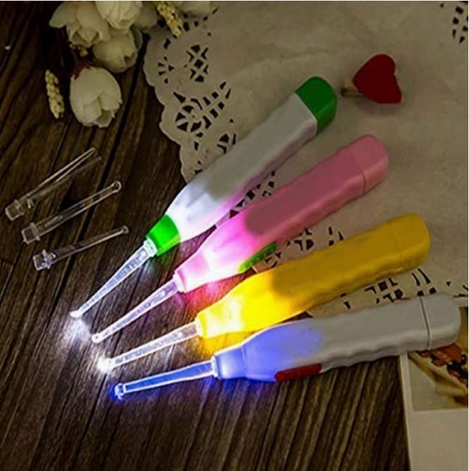 HKTC Earwax Remover with LED Flashlight for Earwax remover and cleaner, Ear cleaning tool for Kids and Adults (Pack of-5, Multicolor)-picture-28