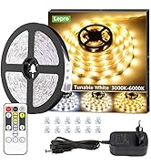 Lepro LED Strip Dimmbar 10M, LED Streifen Warmweiss bis Kaltweiß(3000K-6000K), Weiß Band Lichterk...