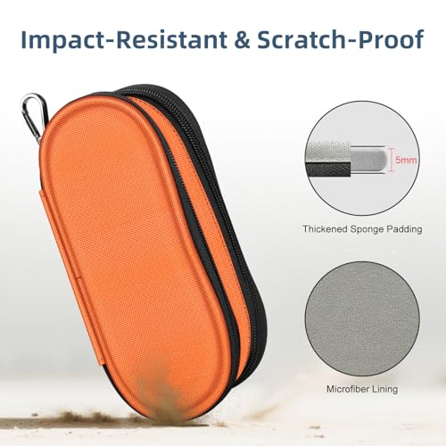 Image of FINTIE Double Sunglasses Case, Soft Portable Eyeglasses Pouch with Carabiner Clip, Dual Zipper Compartments for Men Women