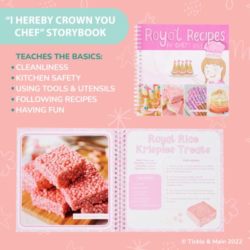 Tickle & Main I Hereby Crown You - Chef Princess Chef Gift Set, Kids Chef Hat And Apron For Girls Age 3-7 Years Old #TOP4