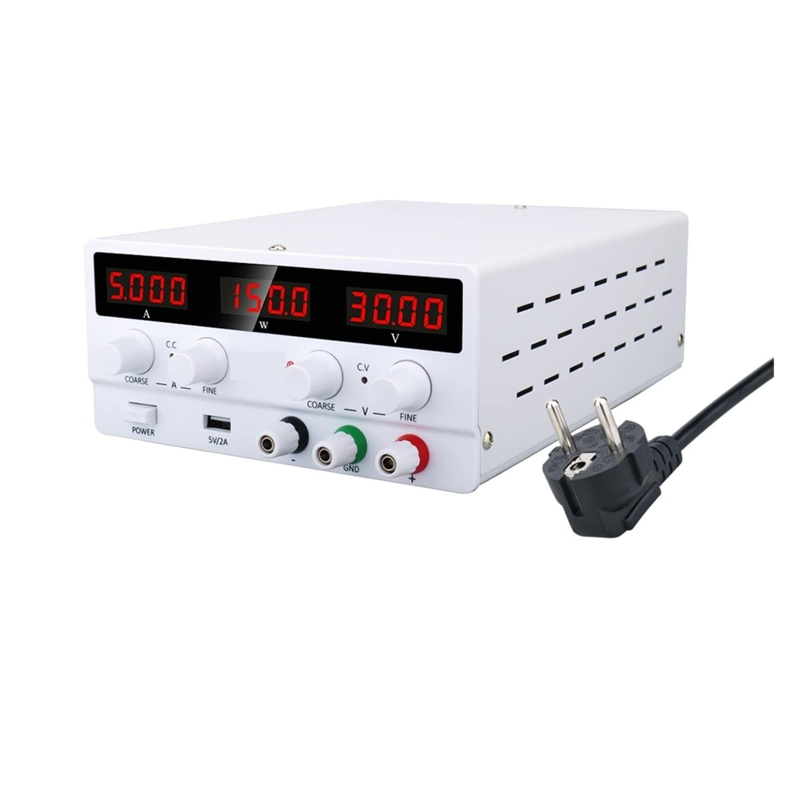 Regulowany zasilacz laboratoryjny DC Przełącznik regulatora napięcia Zasilacz stabilizowany Regulowane źródło zasilania laboratoryjnego(30V 5A,Wit)