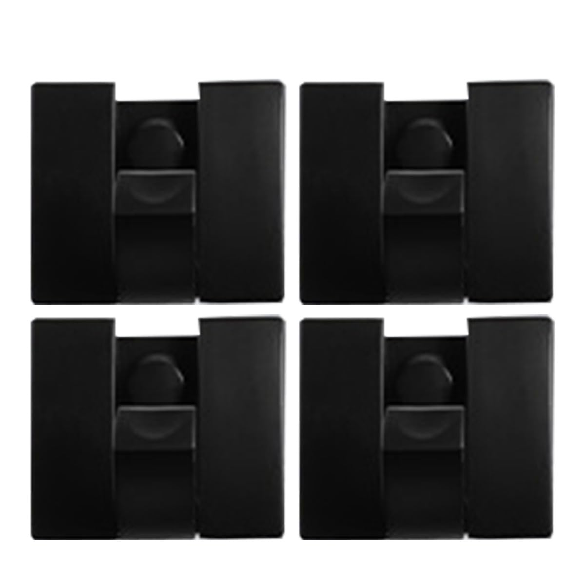Ganchos de Pared Plegables 4 Piezas de Aluminio Espacial Negro, Colgador Adhesivo Multifuncional para Baño y Dormitorio, Ahorro de Espacio para Toallas y Ropa