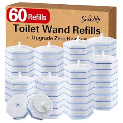 60 Count Toilet Cleaner Refill Pads Compatible with Clorox ToiletWand, High-Density Disposable Toilet Brush Refills for Powerful Scrubbing