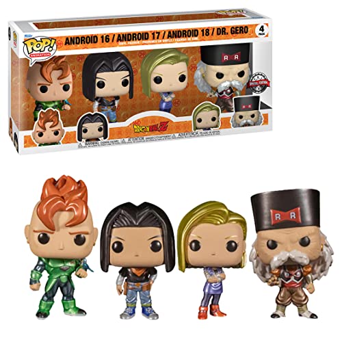 Funko Pop! Animation: Dragon Ball Z - Android 16-4PK - Figura de Vinilo Coleccionable - Idea de Regalo - Mercancia Oficial - Juguetes para Niños y Adultos - Anime Fans