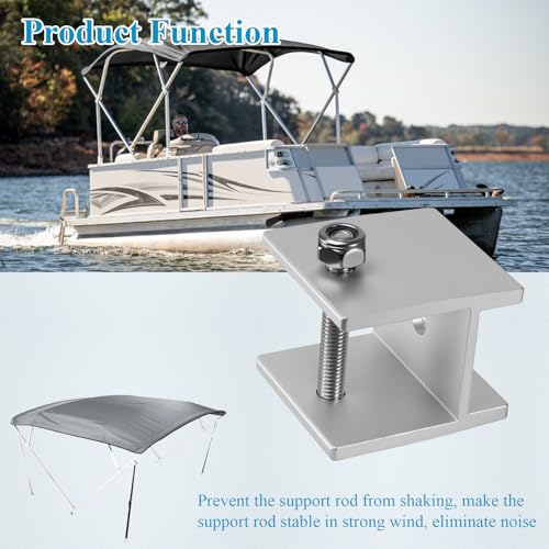 2 Pcs 99-001524 Aluminum Boat Bimini H-Bracket, Boat Top Bracket, Pontoon Top Clips, for 1 3/8" Inch Square Tube Pontoon Brackets, Compatible with Misty Harbor Boat Bimini H-Brackets, with Bolt by WFCYX - Image 4