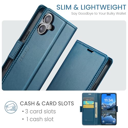 Tenifly for iPhone 17 Case Wallet with Card Holder, Blue by Tenifly - Used condition - Image 2