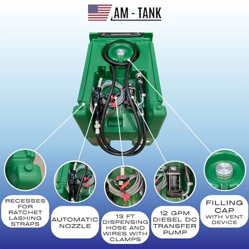 Am-Tank 58 Gallon Capacity Portable Lightweight Diesel Fuel Tank Gas Can thumb #2