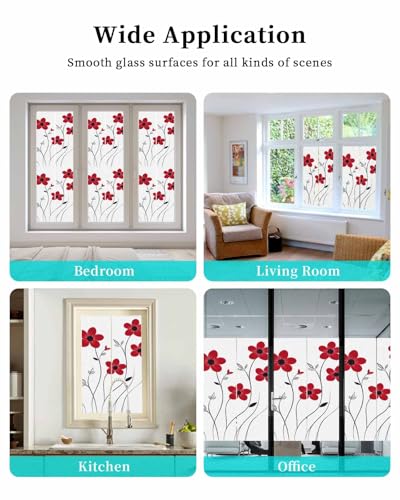 Película decorativa de ventana floral amarilla 23.6"x59" miniatura 7